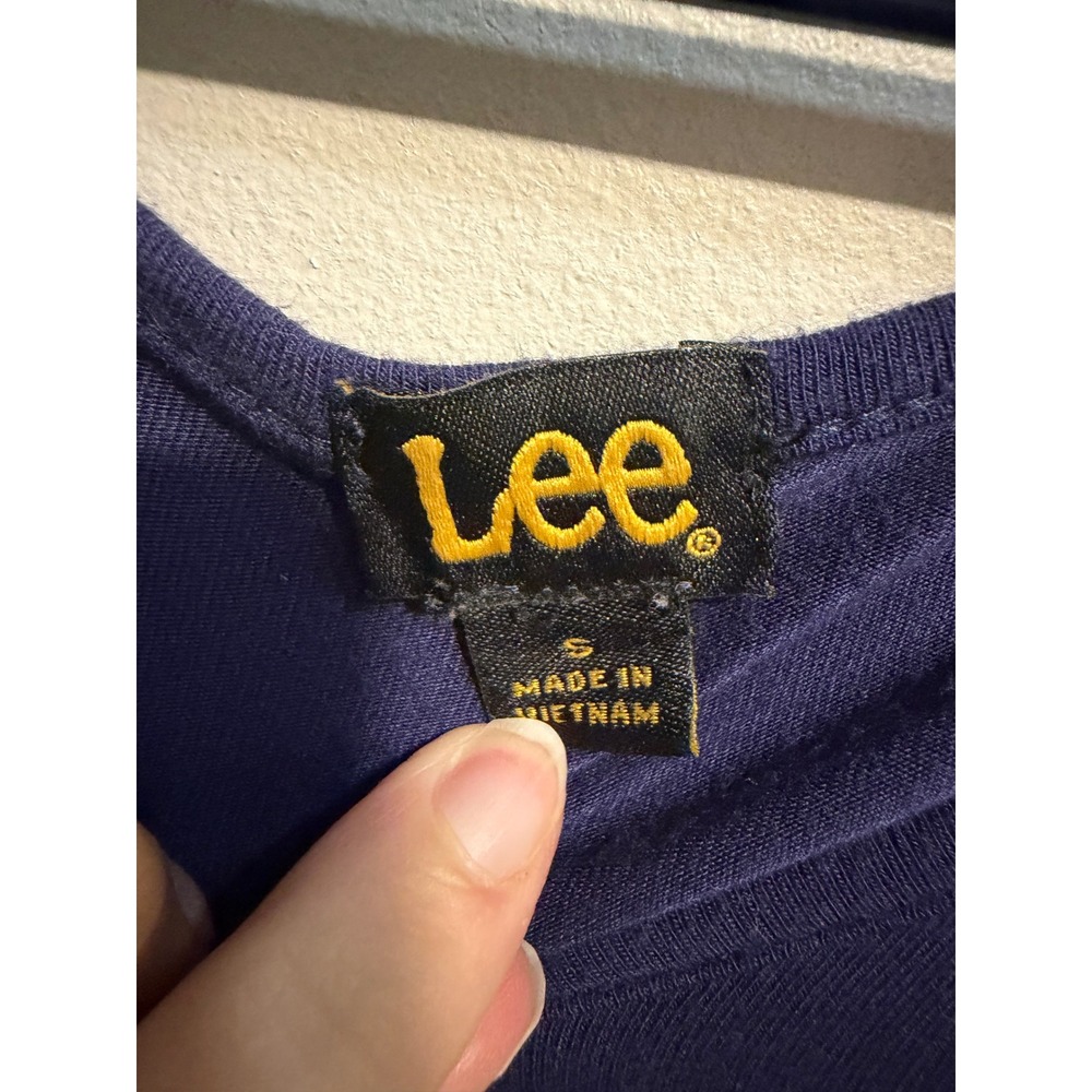 Lee Womens Navy Blue Embroidered Long Sleeve Boho V-Neck Blouse Small - Picture 3 of 9